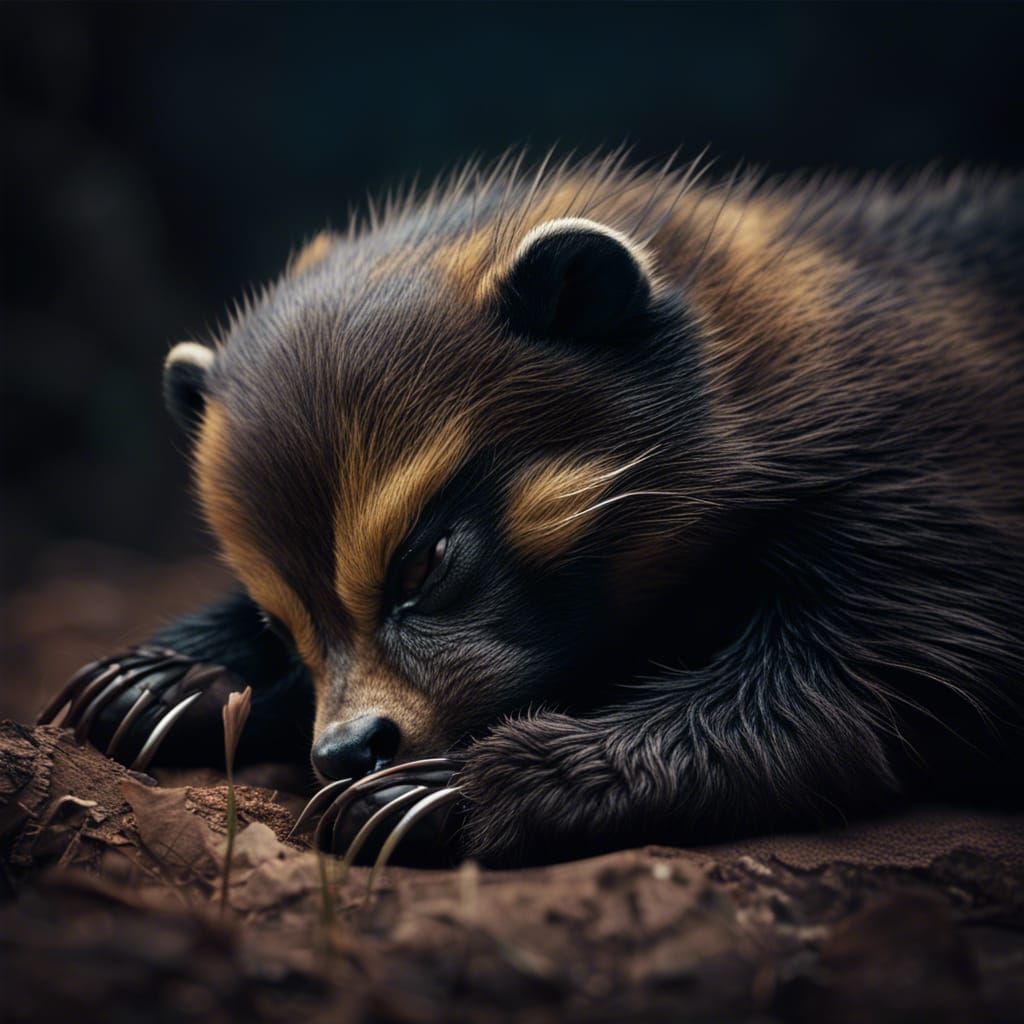 Sleeping Baby Wolverine: Detailed Professional Photo