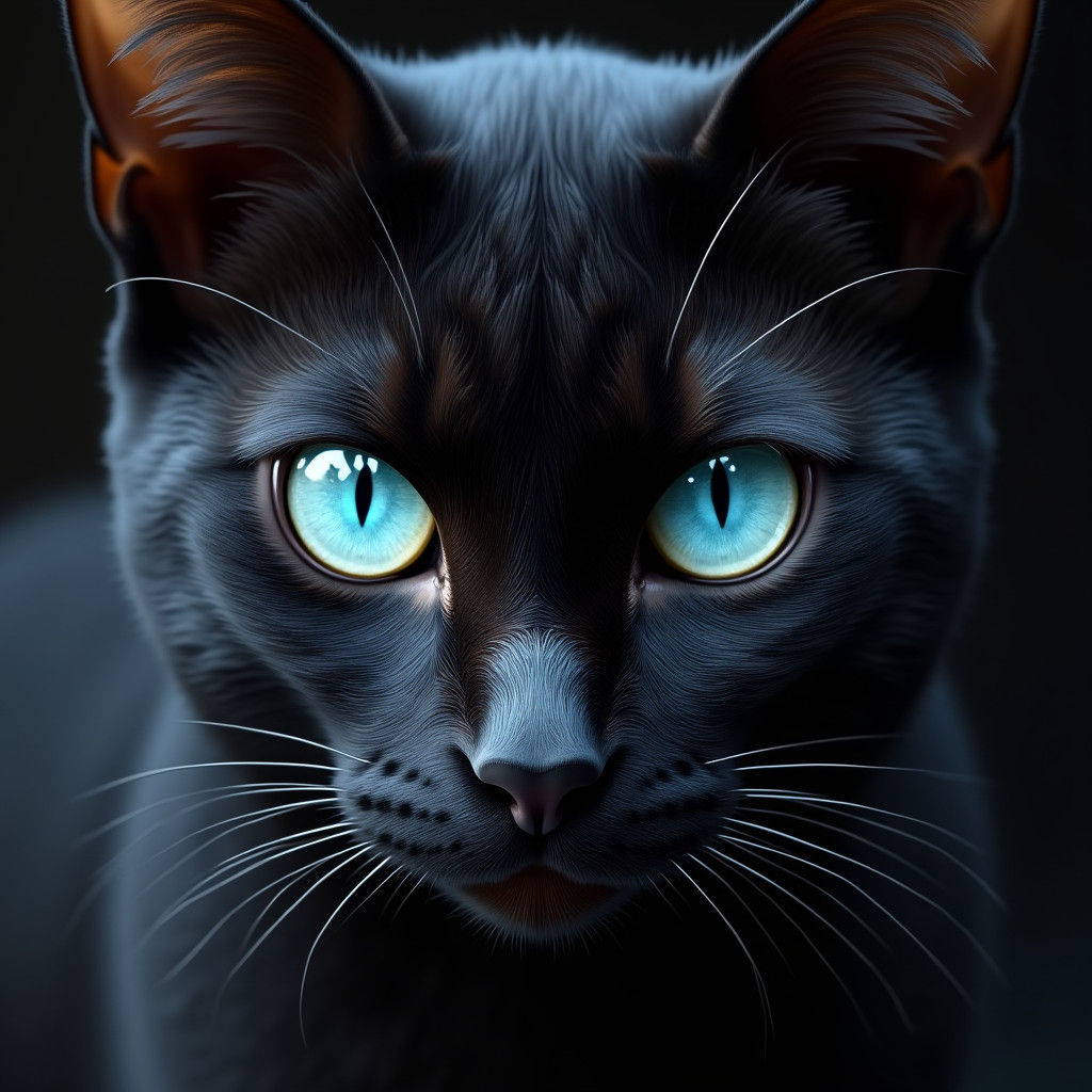 Detailed Siamese Cat Portrait in Digital Art Style