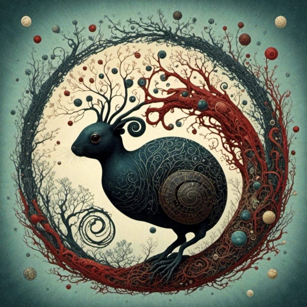 Harmonious Abstract Design with Natural Elements