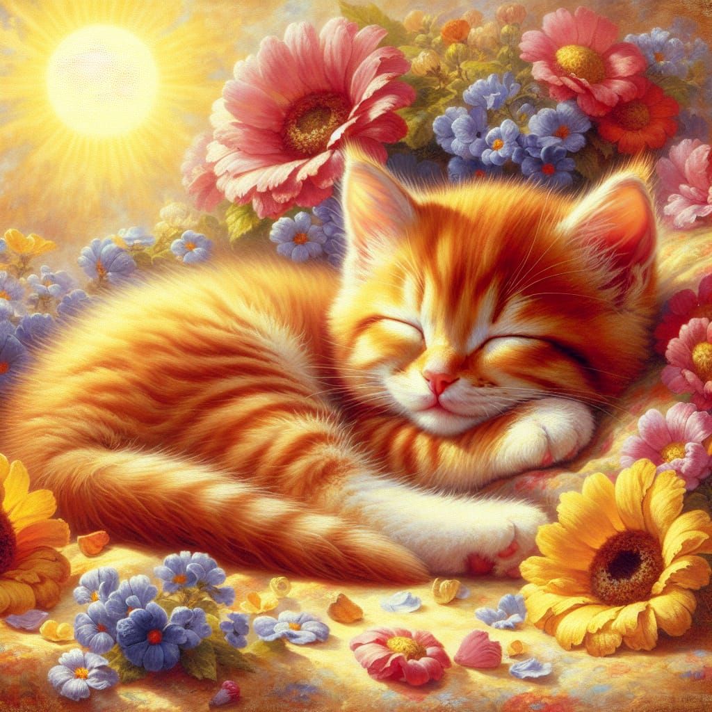 Enchanting Orange Cat in Renaissance-Inspired Oil Painting