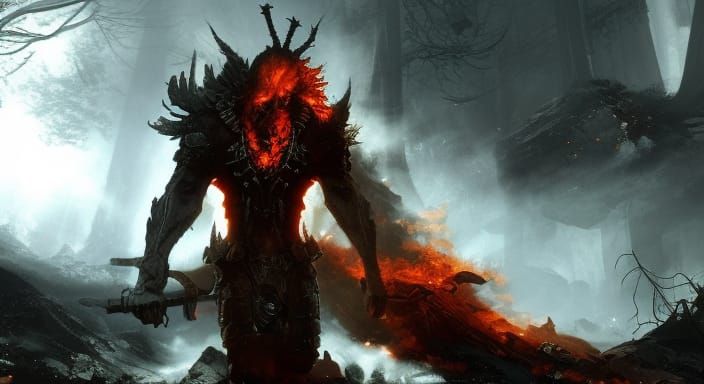 Intense Fiery Inferno with Dramatic Lighting