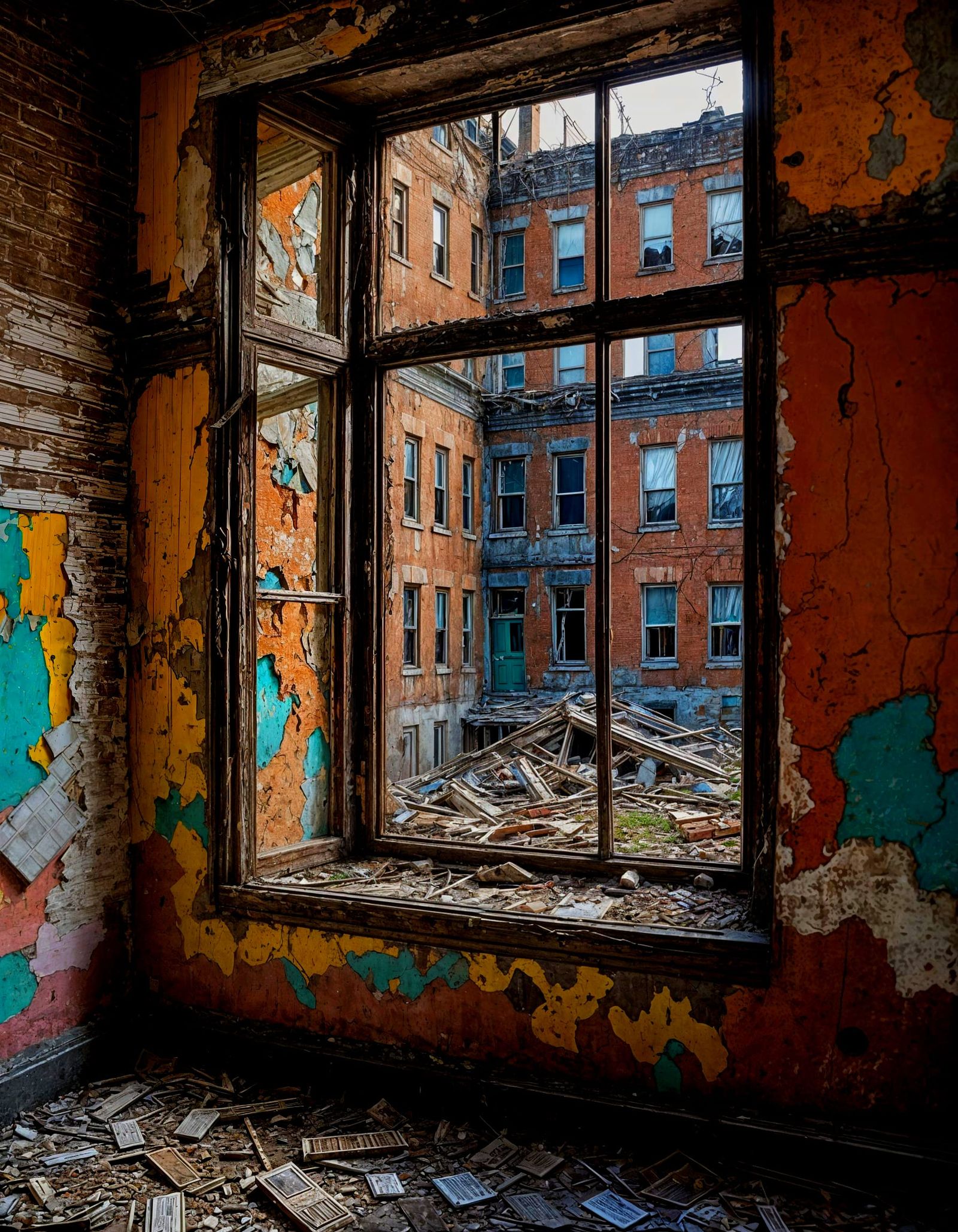 Urban Decay Through Window with Intense Colors