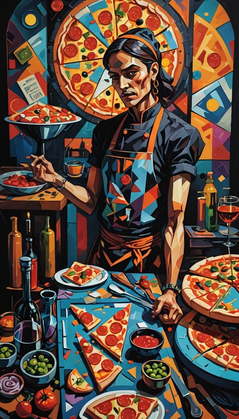 Cubist Death Chef Designs Pizza in Mystic Kitchen