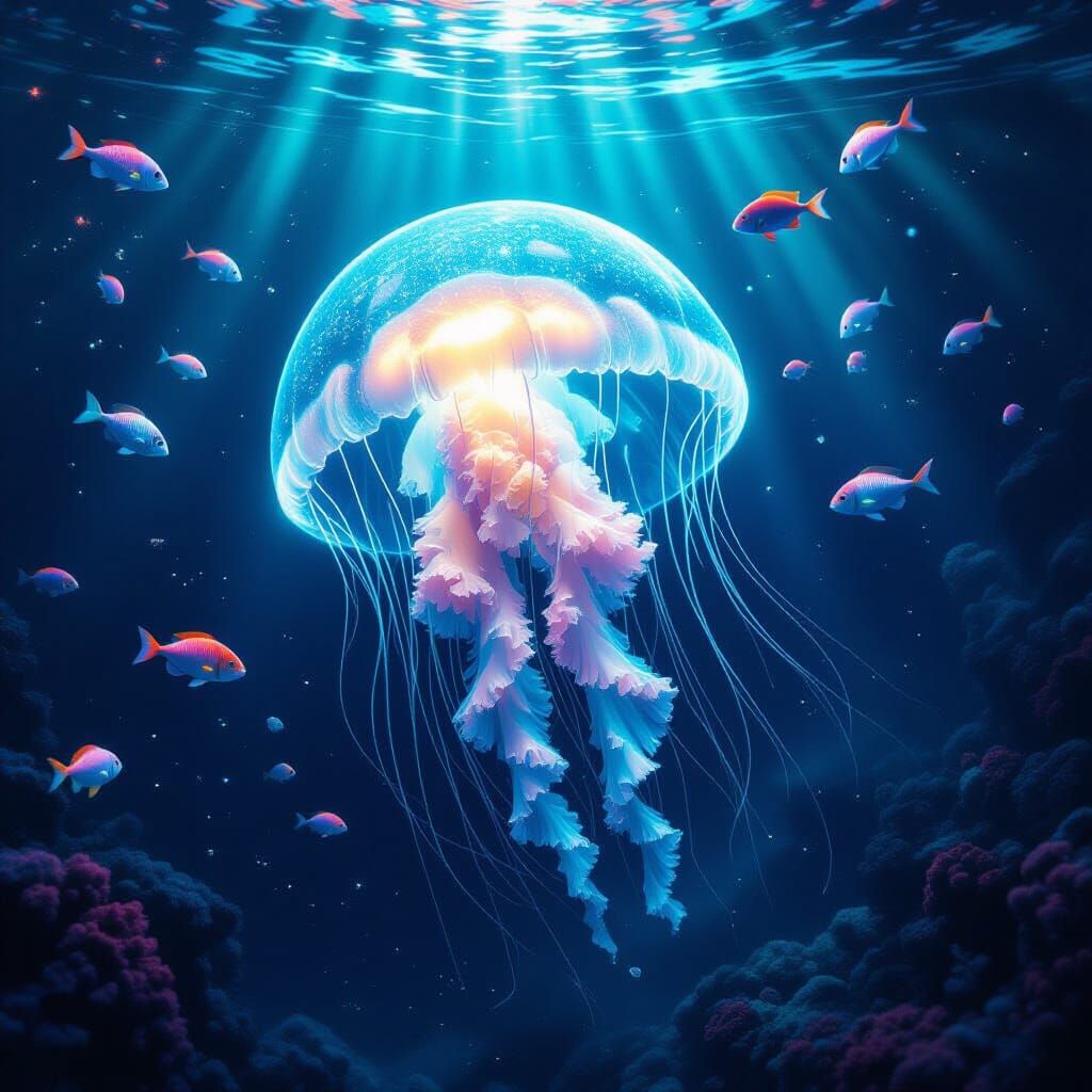 Bioluminescent Jellyfish Illuminates Deep-Sea World