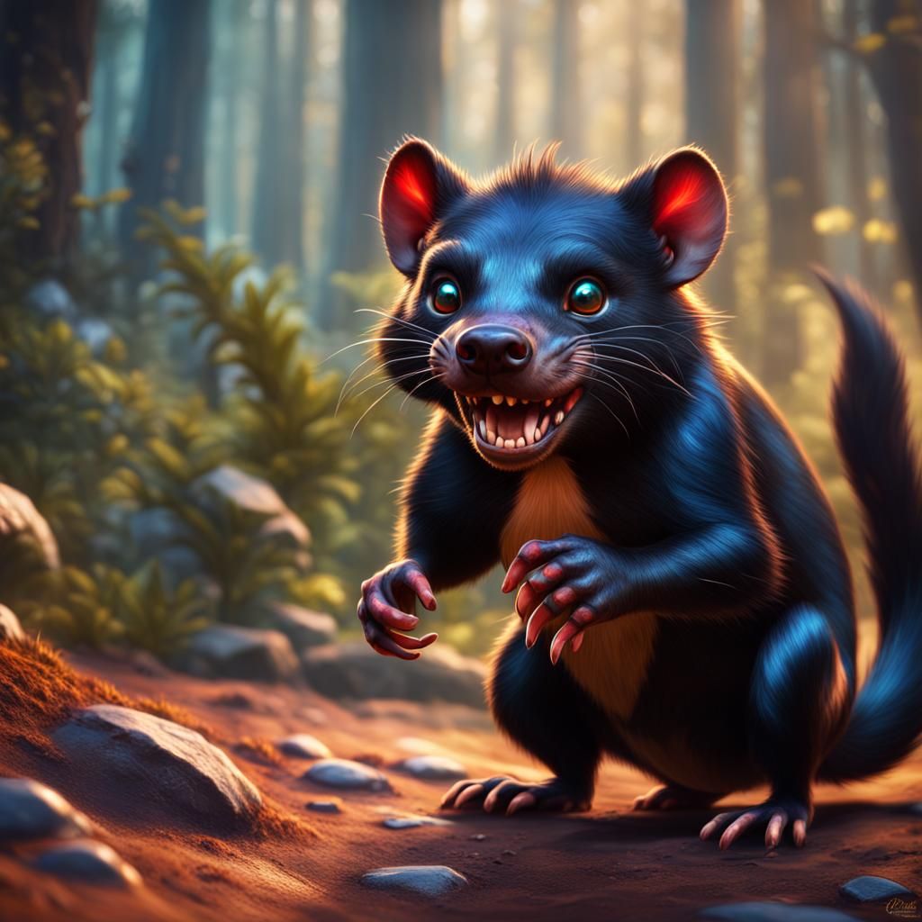 Colorful Tasmanian Devil Fantasy Concept Art