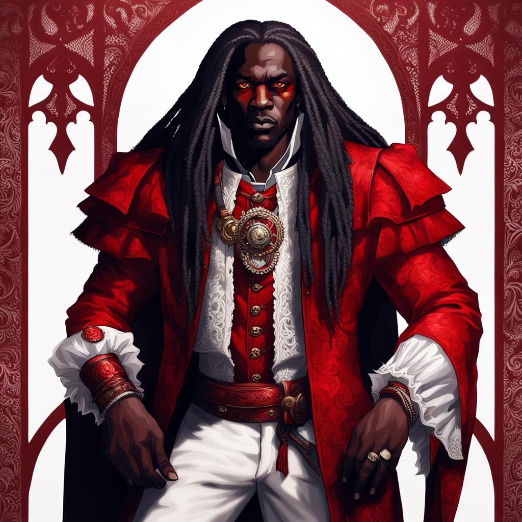 Gothic Aristocrat with Red Eyes Portrait