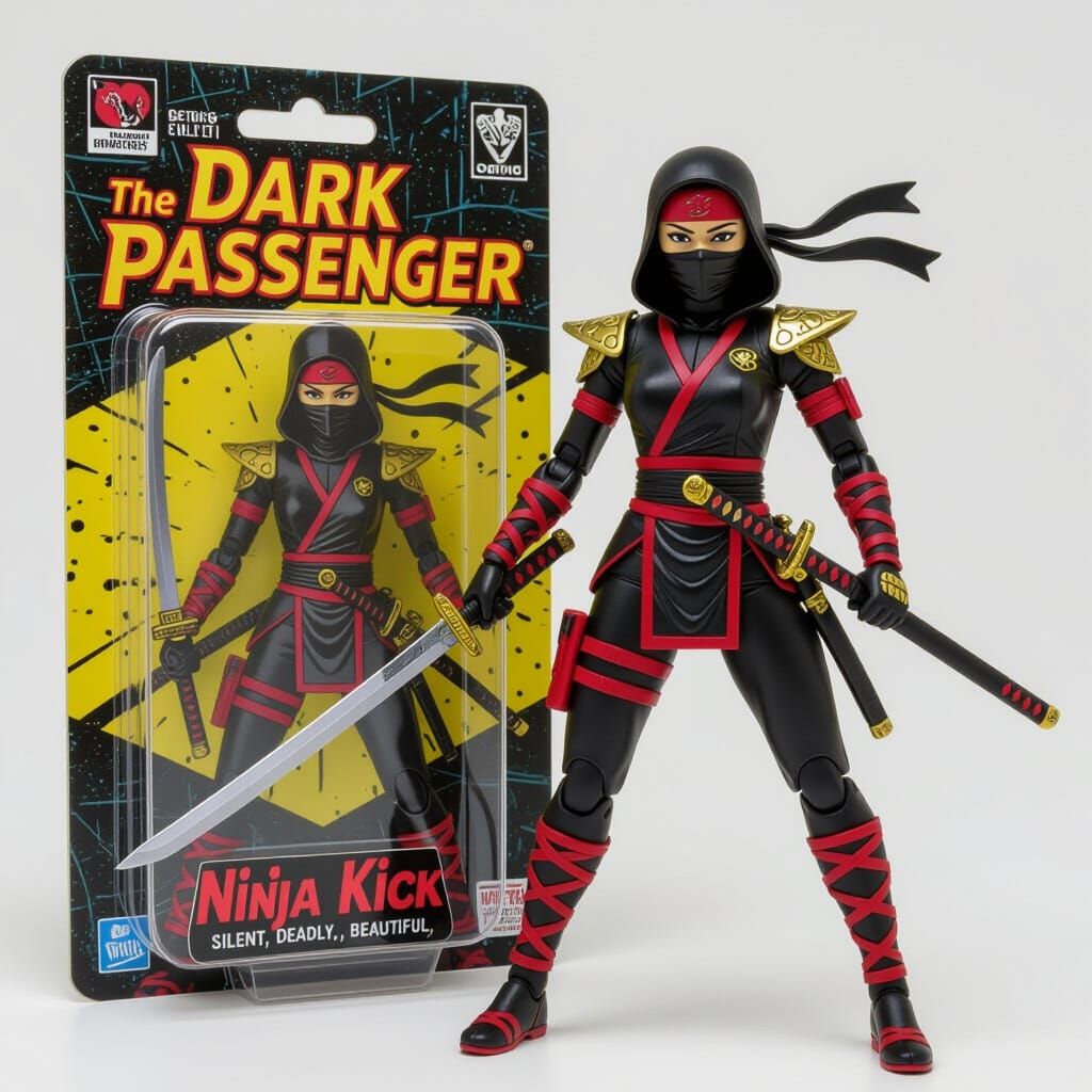 Vintage 90s Ninja Assassin Action Figure