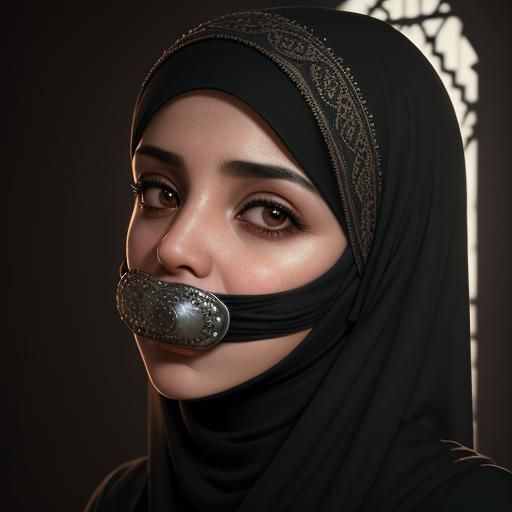 Hijabi Woman with Intricate Details in HDR