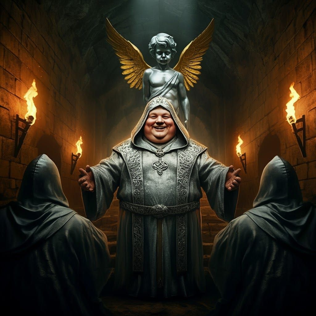 Eerie Cult Ritual in Underground Cavern