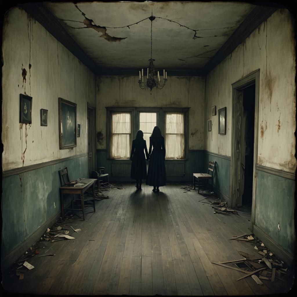 Haunted House Interior in Vintage Photo Style