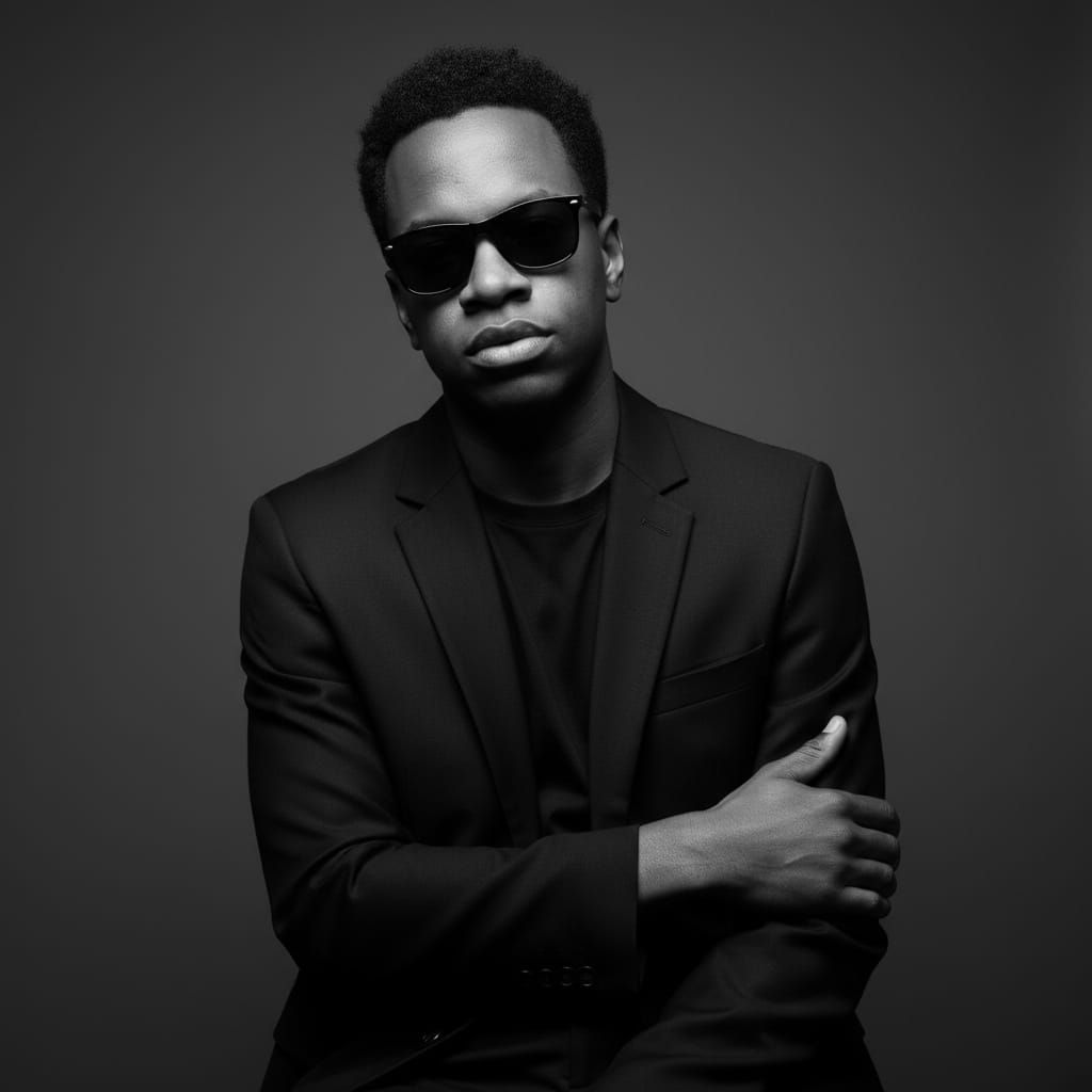 Man in Black Blazer, Studio Portrait