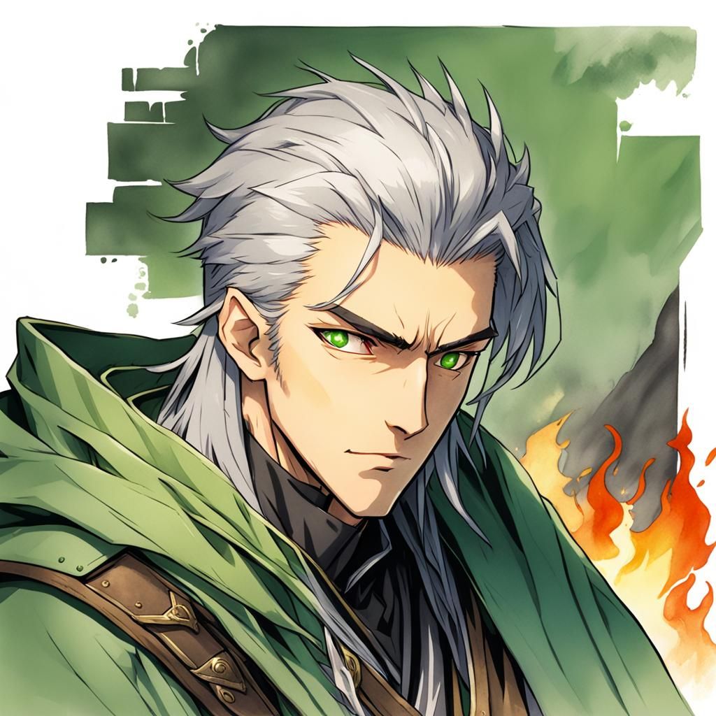 Teenage Rogue Portrait in Watercolor Anime Style