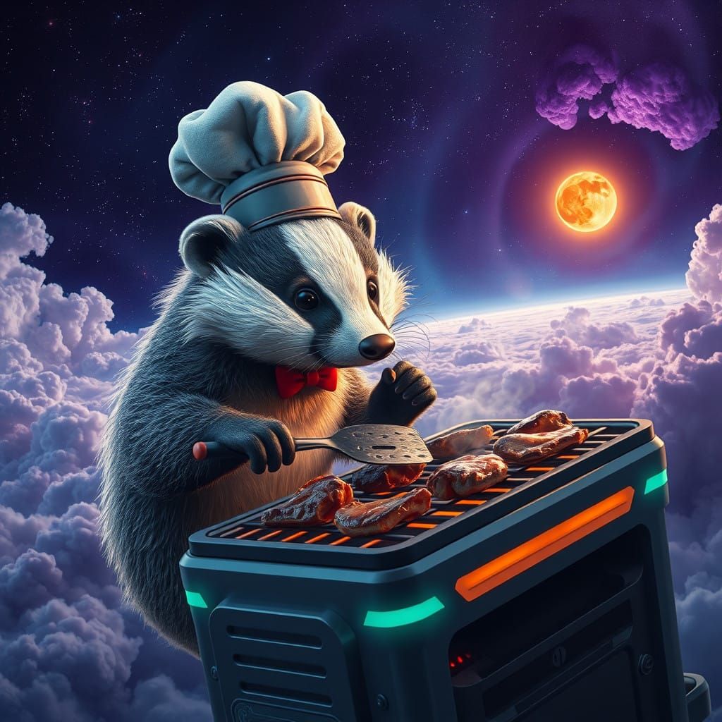 Fluffy Badger Grills in Celestial BBQ