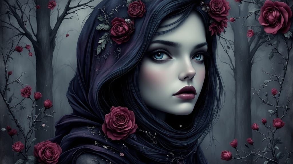 Portrait of a dark rose