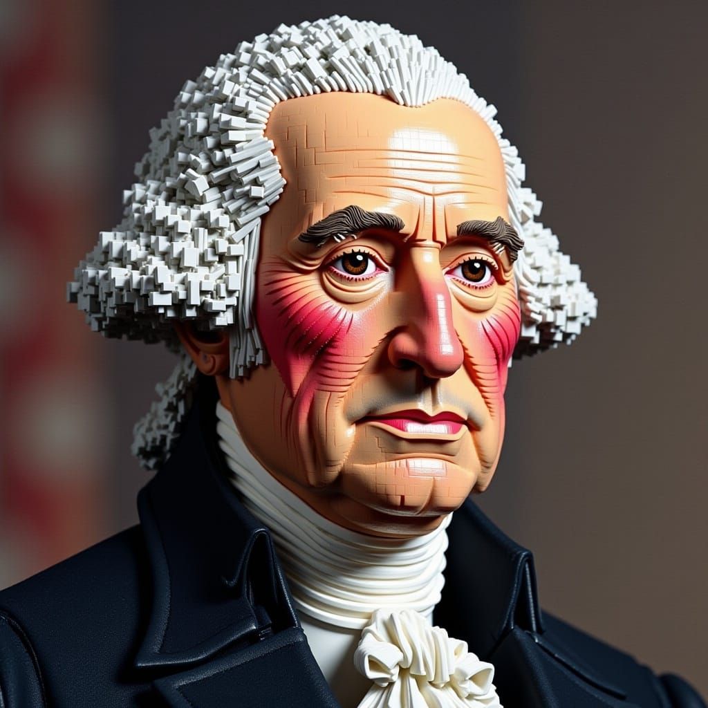 George Washington Portrait with Brick Texture