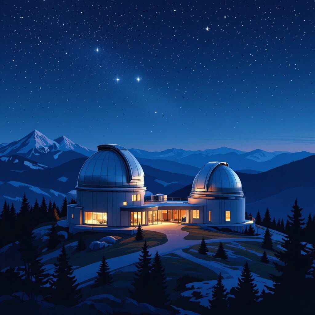 Mont-Mégantic Observatory Center Under Starry Skies