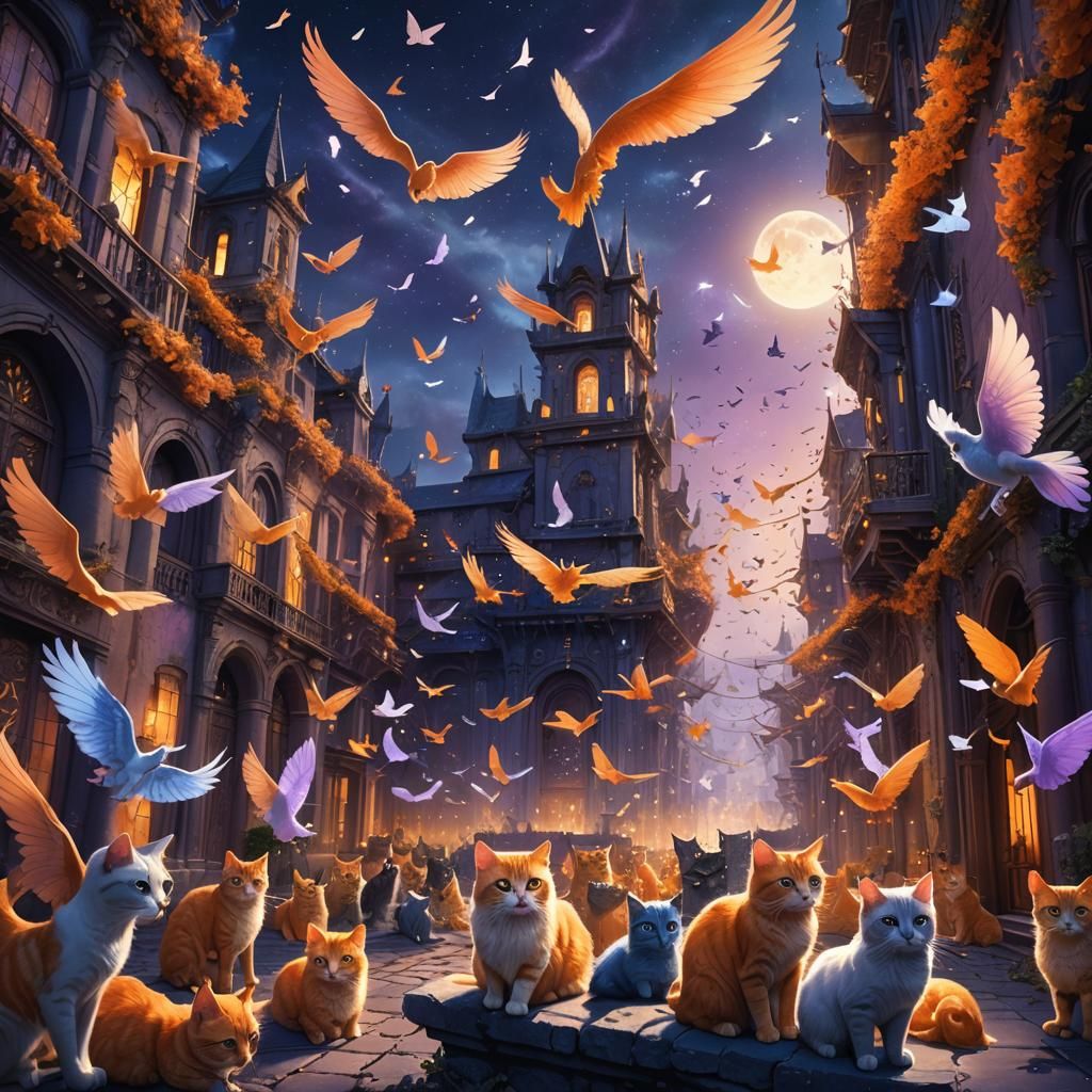 Winged Cats Flock to Mystical Haven