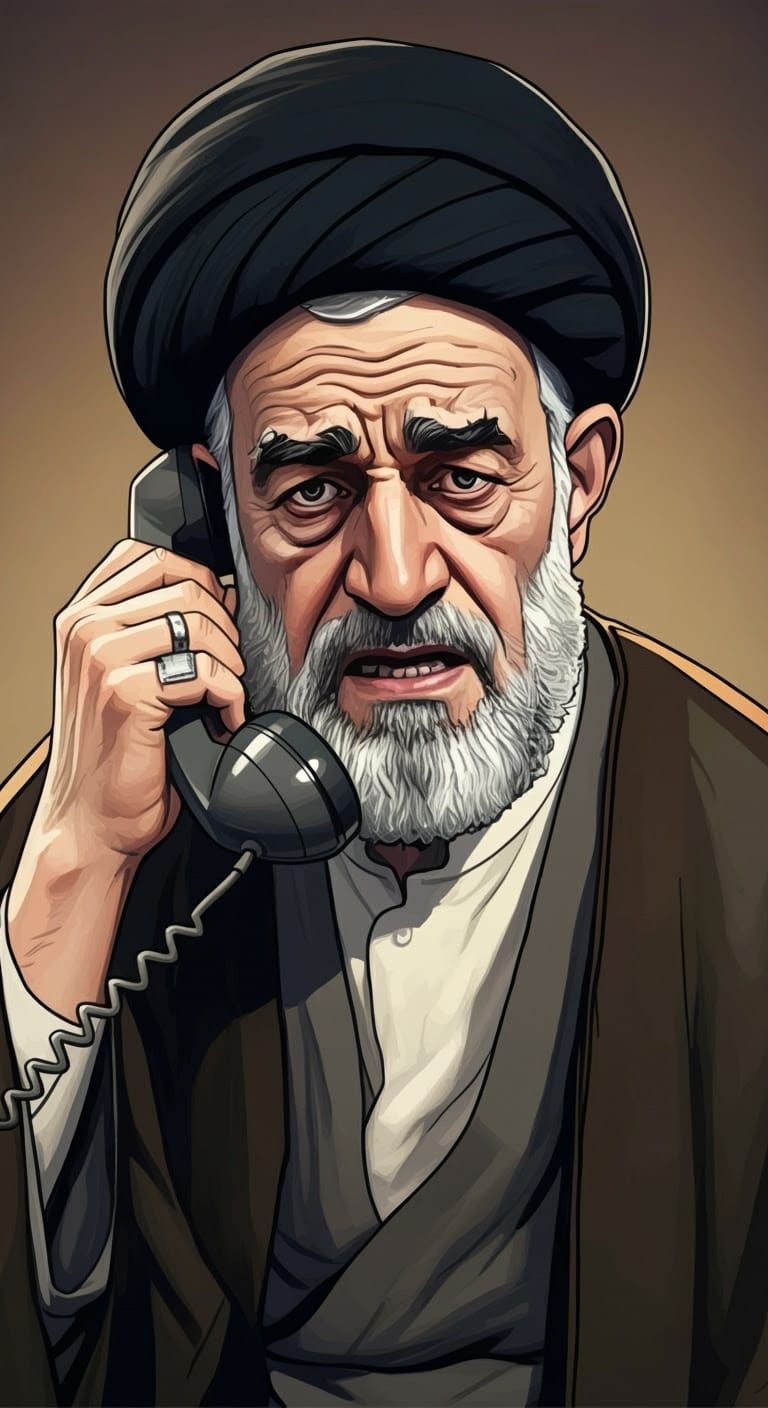 Worried Religious Leader in Digital Comic Art