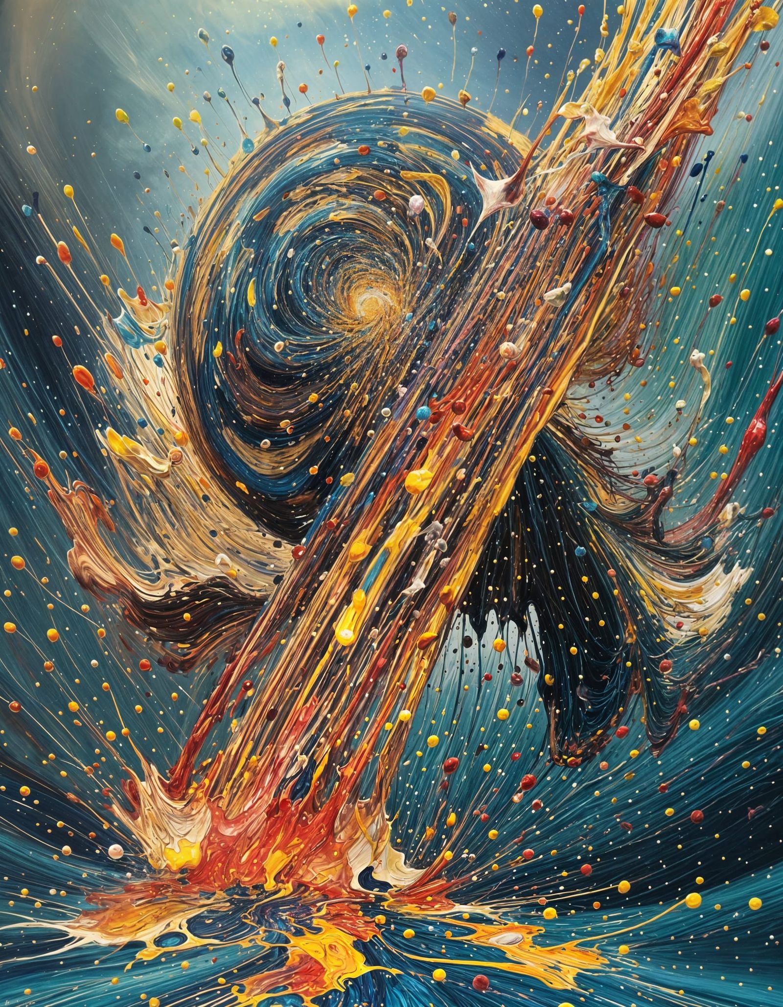 Explosive Abstract Expressionism with Dripping Paint