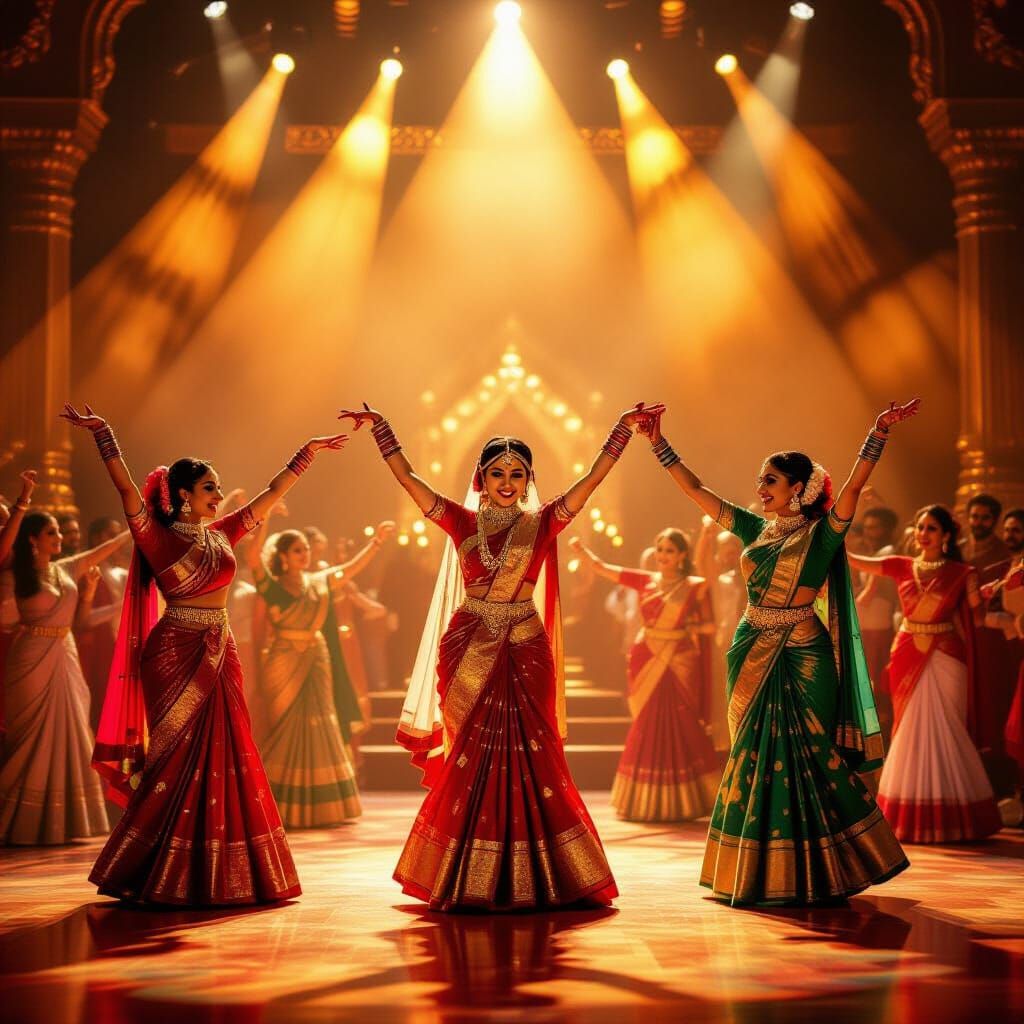 Vibrant Bollywood Wedding Celebration with Dancers