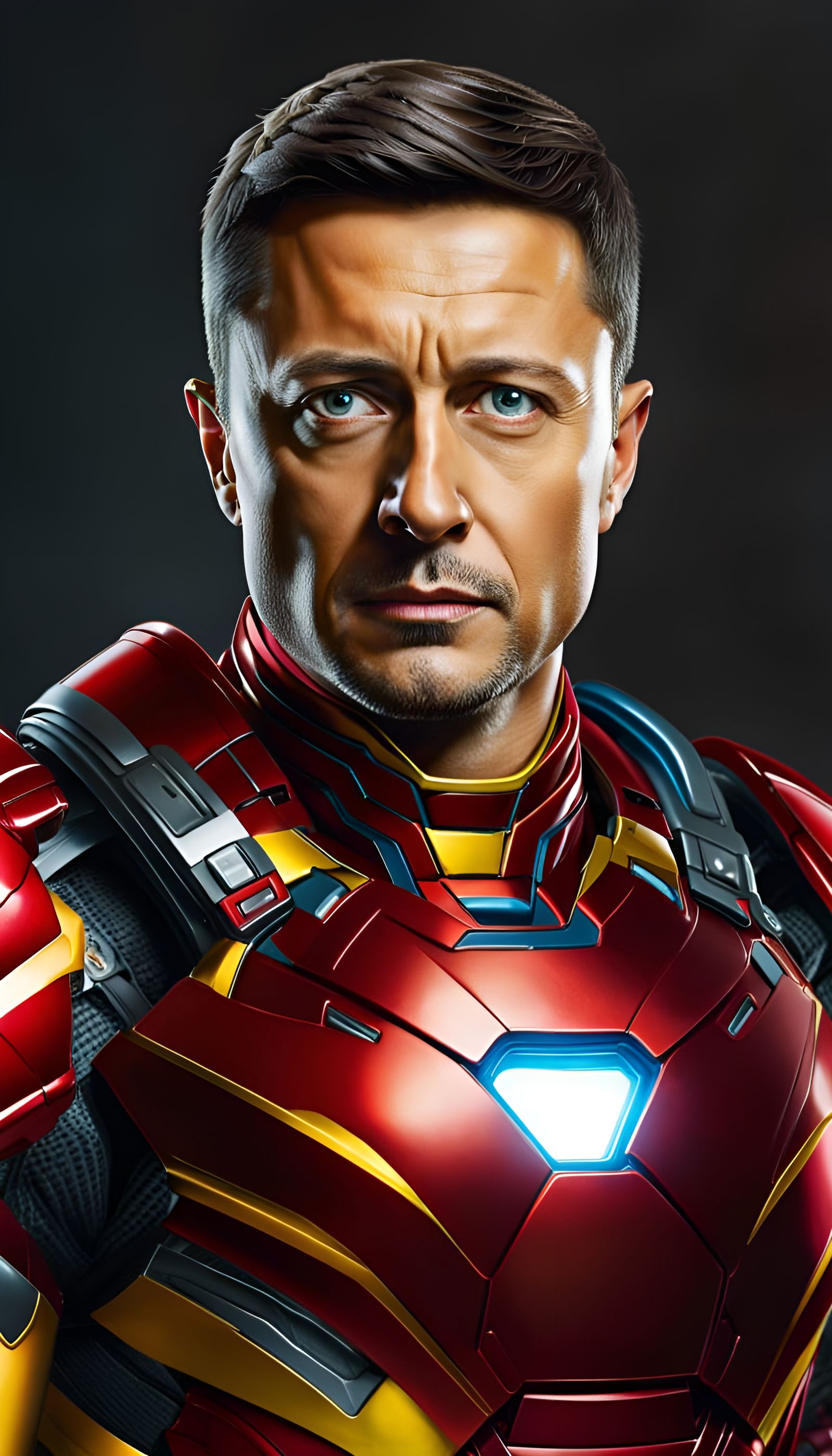 Zelensky in Ukraine-Themed Iron Man Suit Concept Art