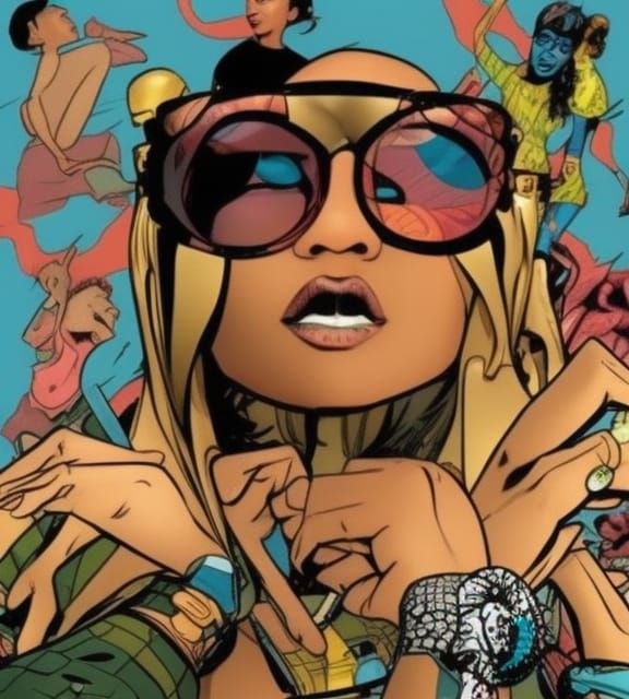 Trap Music Album Cover in Comic Style