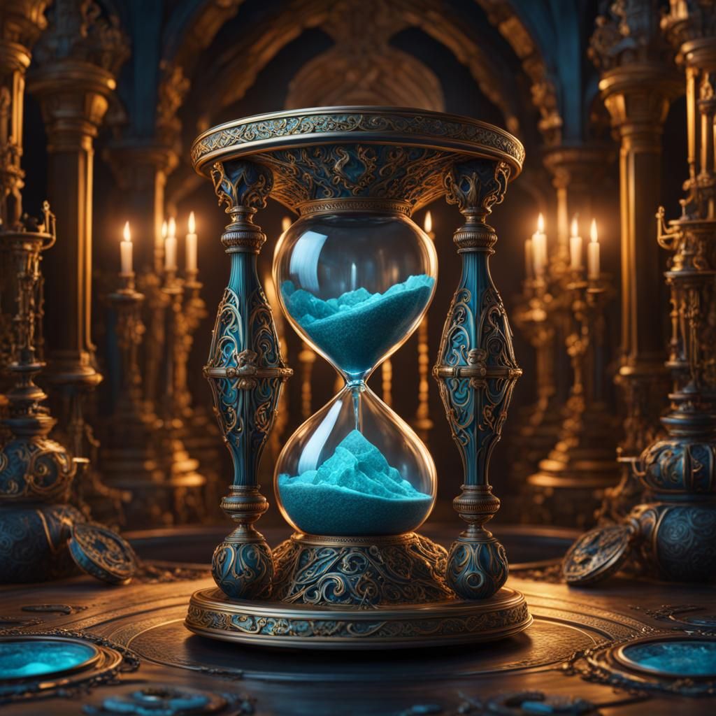 Detailed Skeletal Hourglass Fantasy Concept Art
