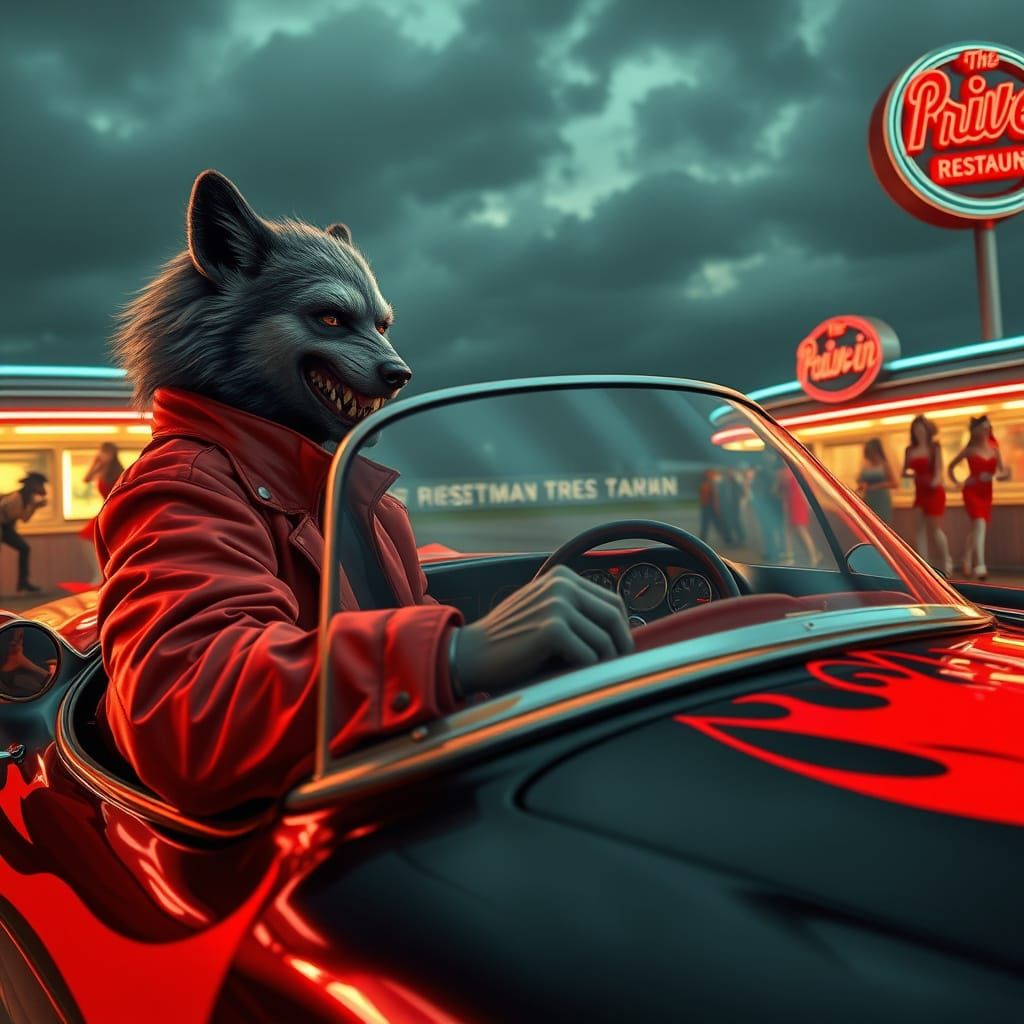 Wolfman Channels James Dean in Hyper-Realistic Corvette Scen...