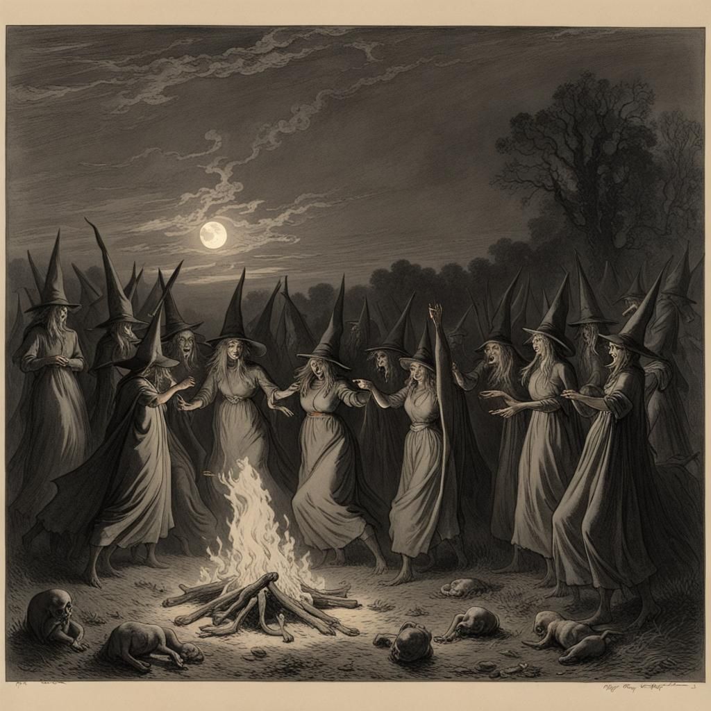 Witches' Night Dance: Horror Art