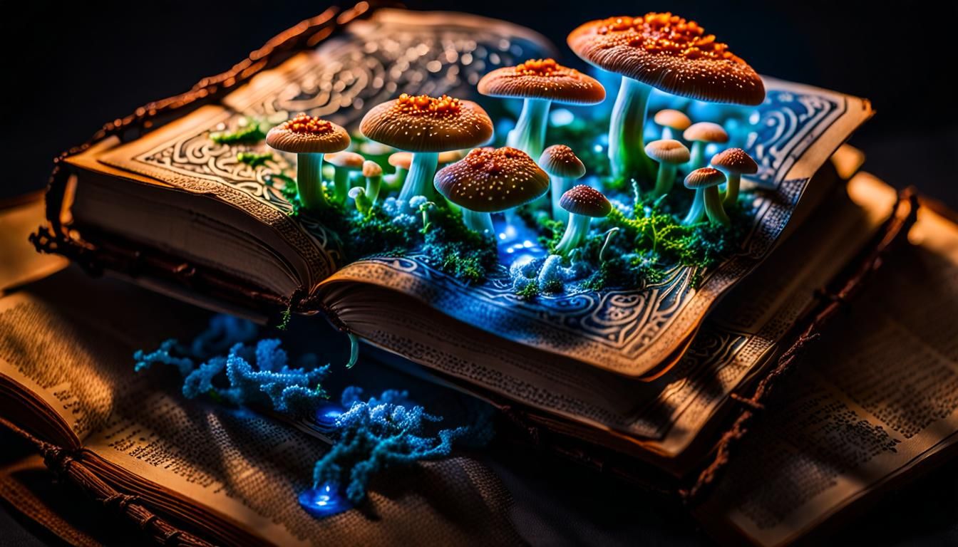 Strange softly glowing fungi sprouting from an ancient magic...