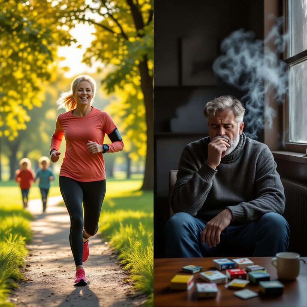 Diptych: Health and Vitality Versus Illness and Isolation