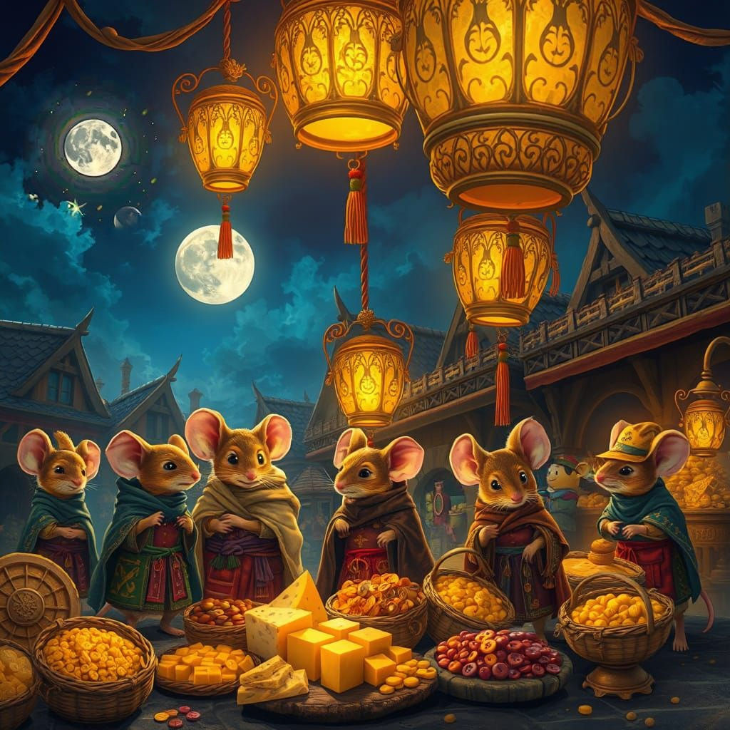 Whimsical Medieval Mouse Bazaar