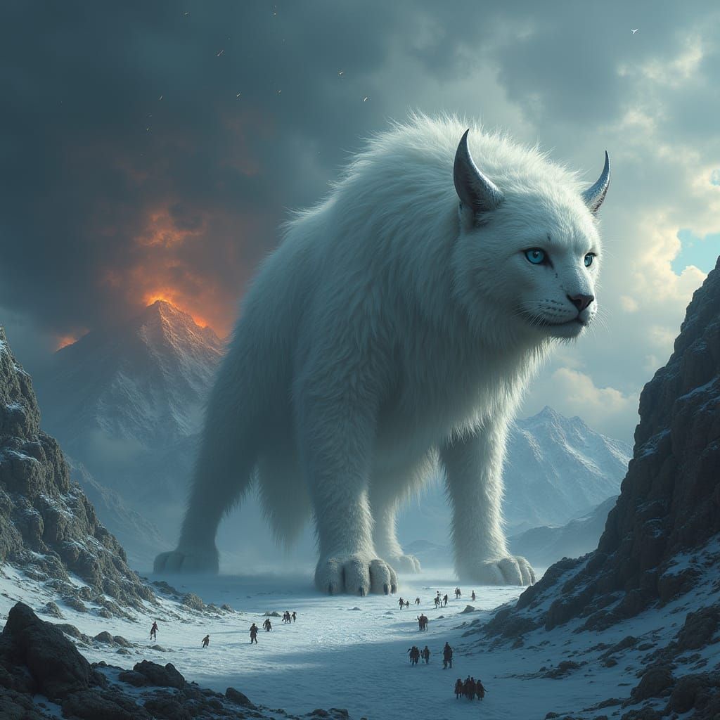 Gargantuan Vampire-Orc-Cat Stalks Flaming Mountains in Apoca...