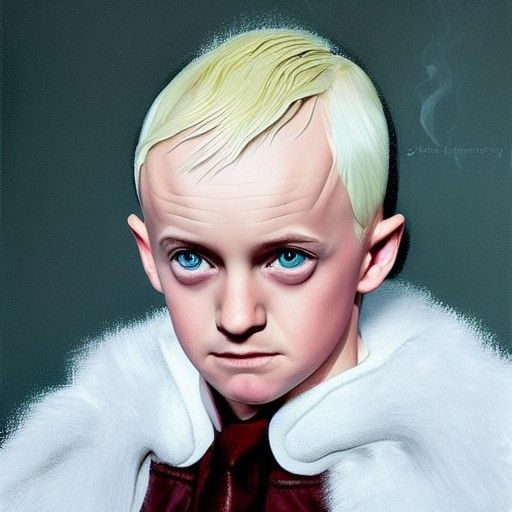 Draco Malfoy with Cake Hair, Oil Painting
