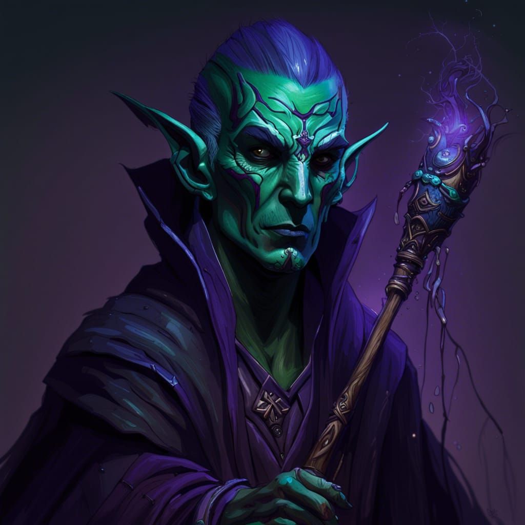 Dark Elf Necromancer Casting Spells, Hyperrealistic Concept ...
