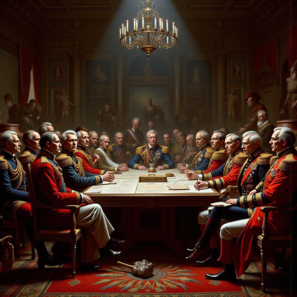 Generals in Discussion: A Painterly War Room Scene