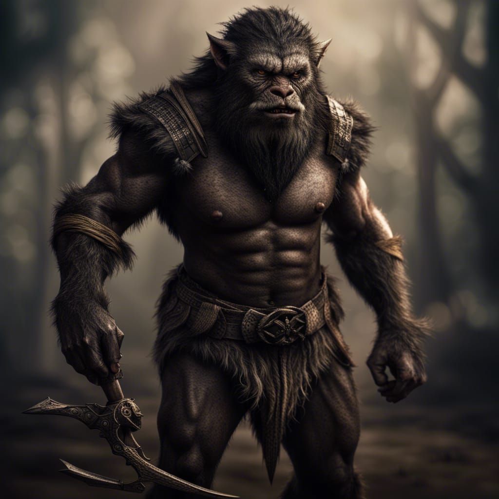 Hyperrealistic Bugbear with Bow, Full Body