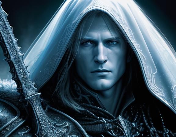 Lich King Portrait in Dark Fantasy Style