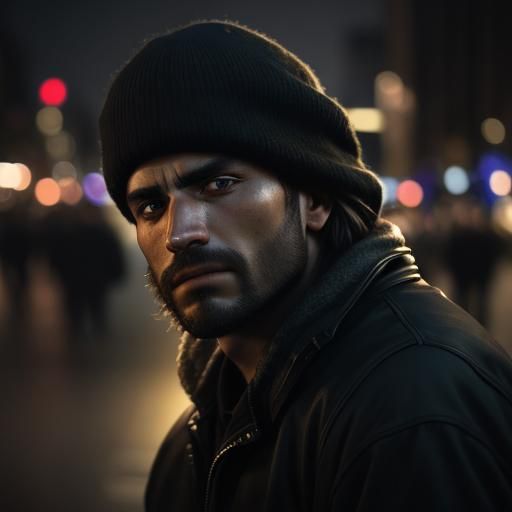 Man Being Robbed on Street at Night