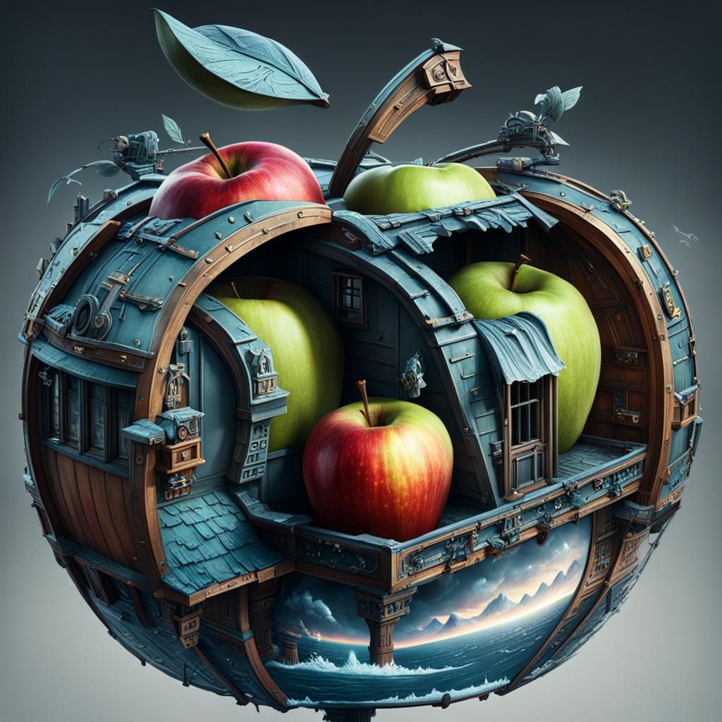 Dramatic Apple Cart Upset: Digital Matte Painting