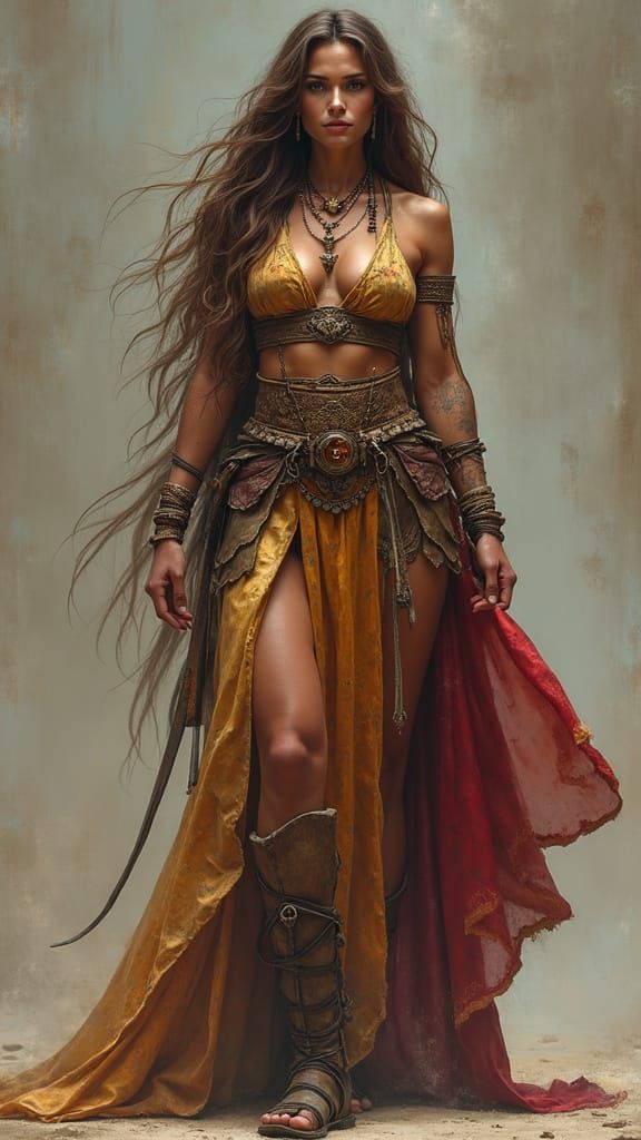 Earthy High Priestess Warrior Woman