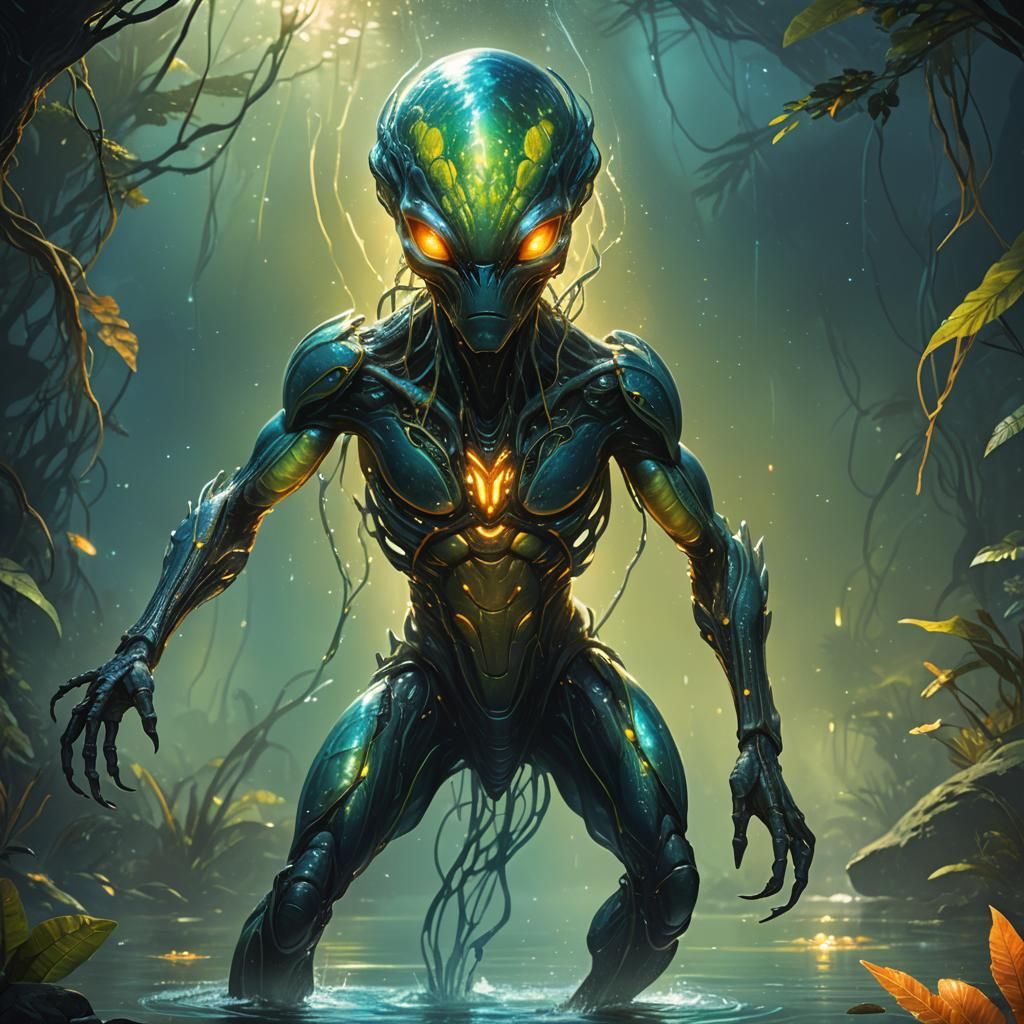 Glowing Alien Creature Concept Art