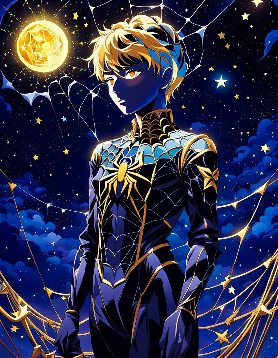 Mystical Spiderweb Figure in Anime Style