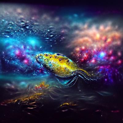 Underwater Galaxy Painting with Volumetric Lighting