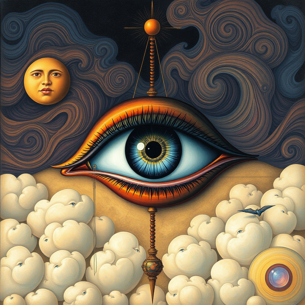 Surreal Eye in Dreamlike Cloudscape