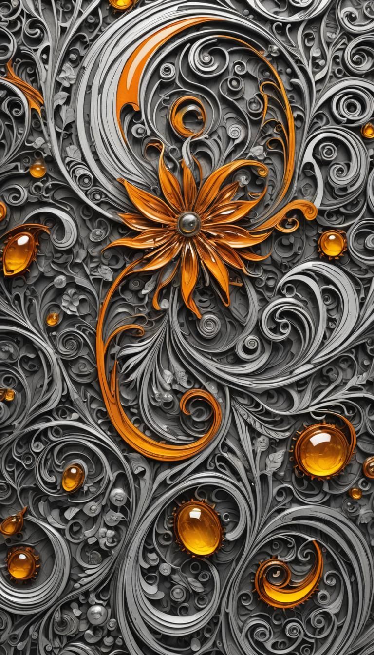 Monochromatic Botanical Art in Surreal Style