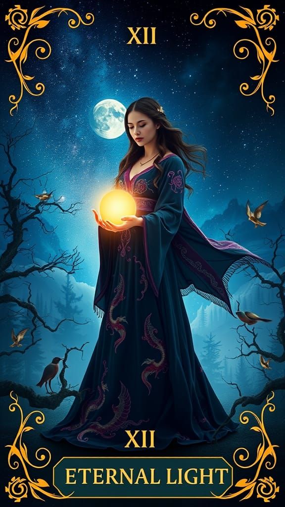 Mystical Tarot Card: Enchantress of Eternal Light
