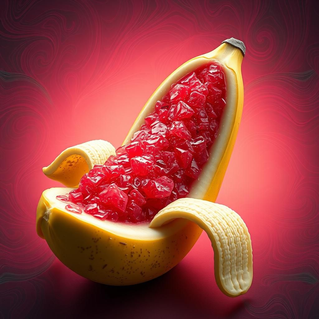 Surreal Banana Watermelon Fusion: A Digital Matte Painting