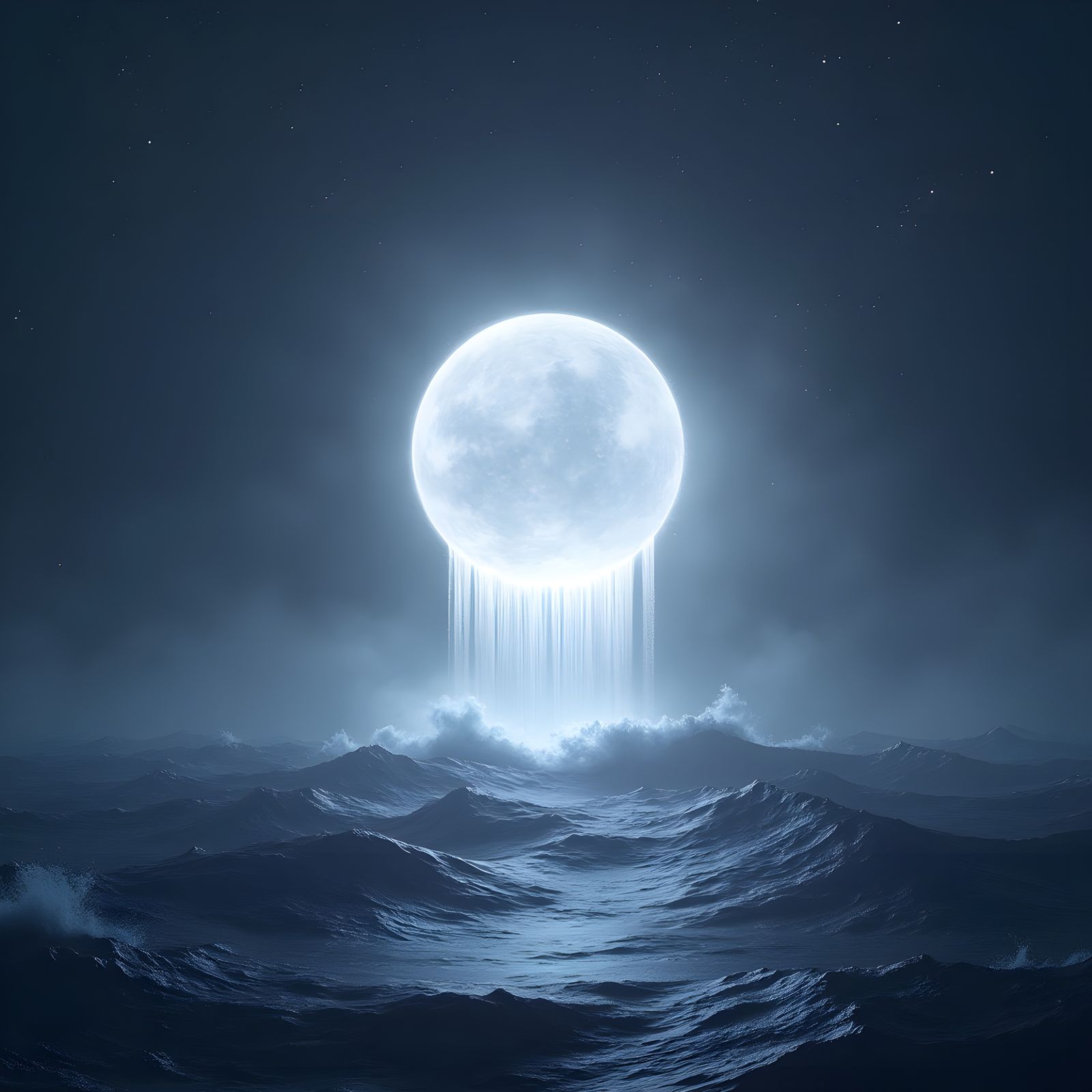 White Orb UAP Emerges from Stormy Seas