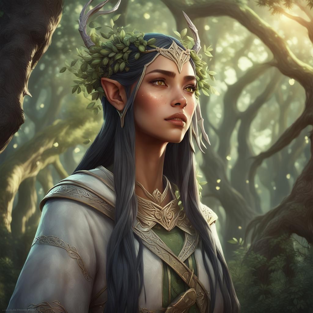Elven Beauty in Magical Forest: 3D Anime Art